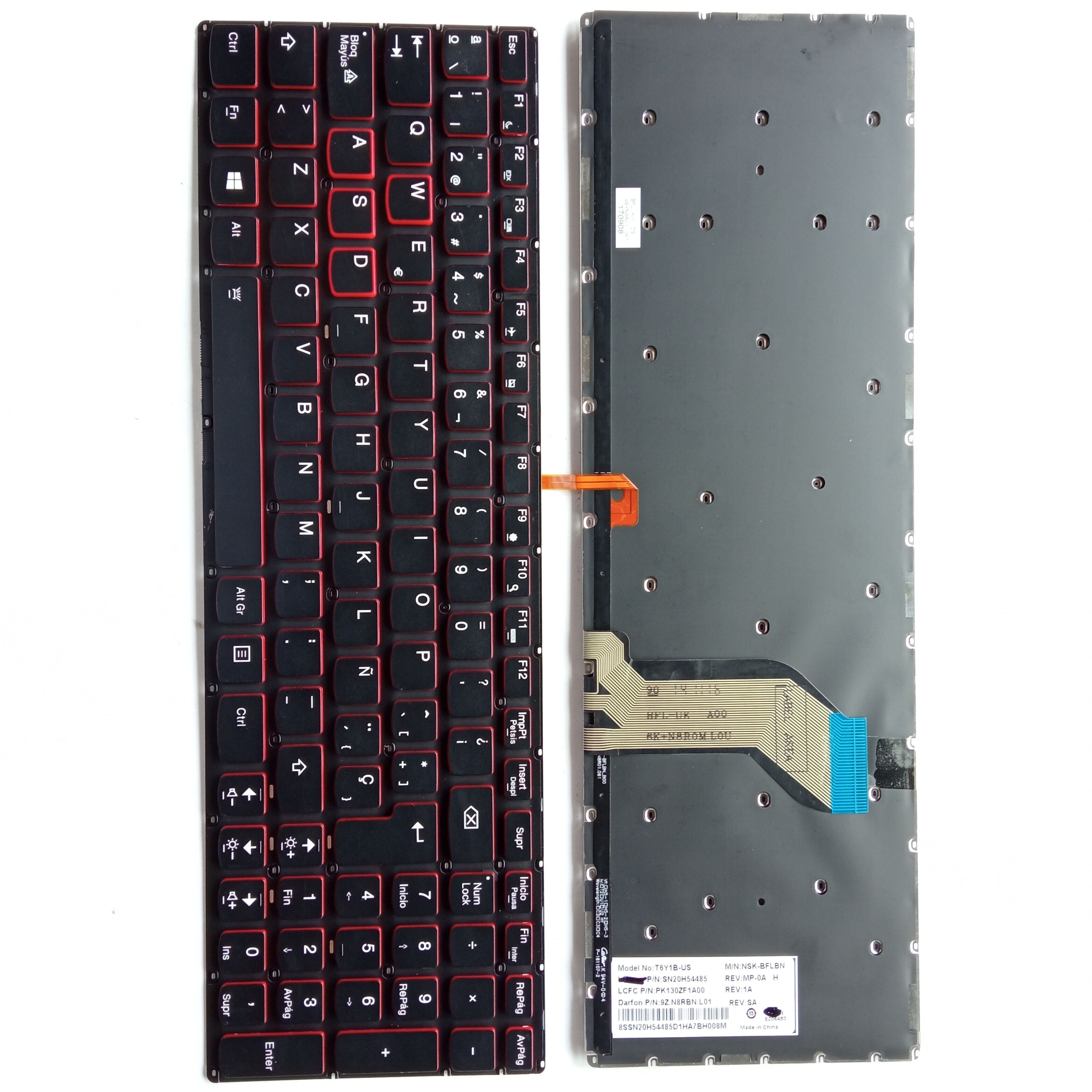Picture of New Replacement Laptop Keyboard For LENOVO Y700/Y700-15ISK/Y700-17ISK BLACK Backlit Red Side SP Layout